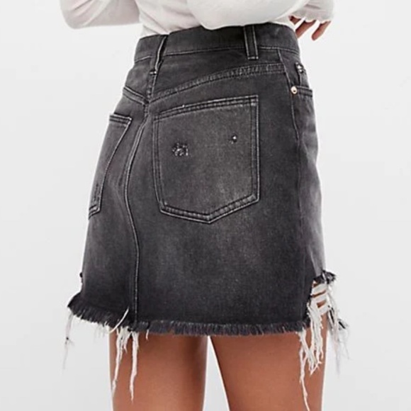 WE The Free Black Distressed Relaxed & Destroyed Skirt by Free People - Picture 2 of 12